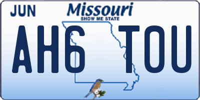 MO license plate AH6T0U