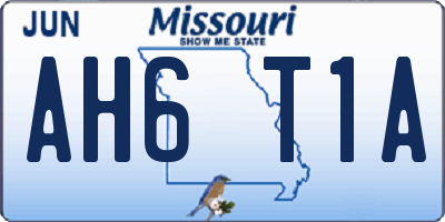 MO license plate AH6T1A