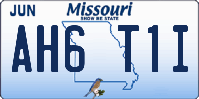 MO license plate AH6T1I