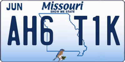 MO license plate AH6T1K