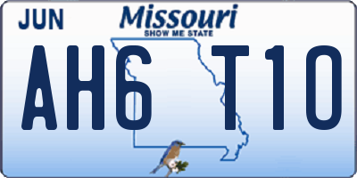 MO license plate AH6T1O
