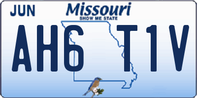 MO license plate AH6T1V
