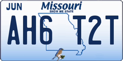 MO license plate AH6T2T