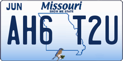MO license plate AH6T2U