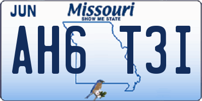 MO license plate AH6T3I