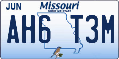 MO license plate AH6T3M