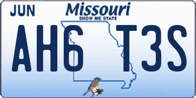 MO license plate AH6T3S