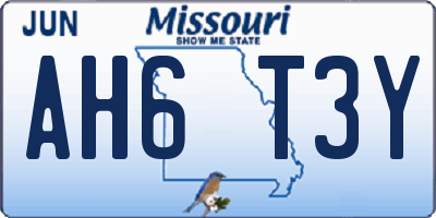 MO license plate AH6T3Y