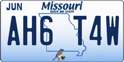 MO license plate AH6T4W