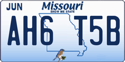 MO license plate AH6T5B