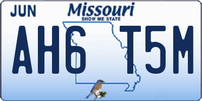 MO license plate AH6T5M