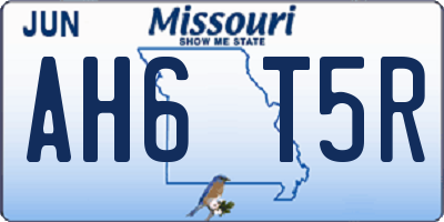 MO license plate AH6T5R