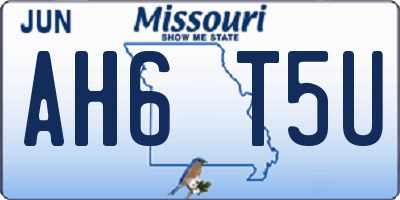 MO license plate AH6T5U
