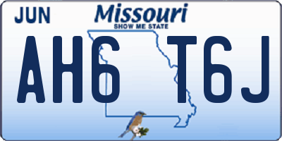 MO license plate AH6T6J