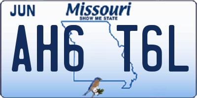 MO license plate AH6T6L