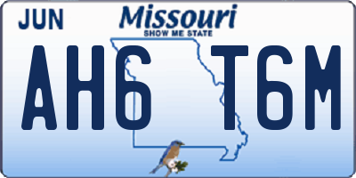 MO license plate AH6T6M