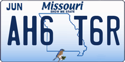 MO license plate AH6T6R