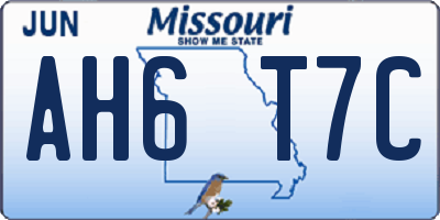MO license plate AH6T7C