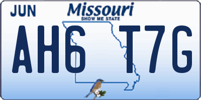 MO license plate AH6T7G