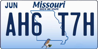 MO license plate AH6T7H