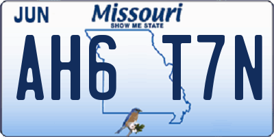 MO license plate AH6T7N
