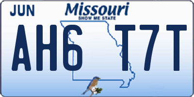 MO license plate AH6T7T