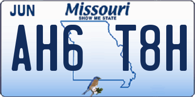 MO license plate AH6T8H