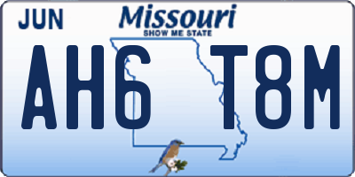 MO license plate AH6T8M