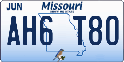 MO license plate AH6T8O