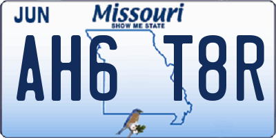 MO license plate AH6T8R