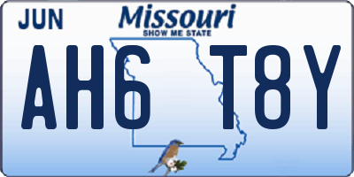 MO license plate AH6T8Y