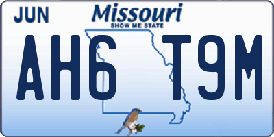 MO license plate AH6T9M
