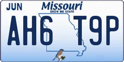 MO license plate AH6T9P
