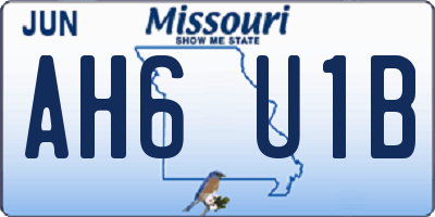 MO license plate AH6U1B