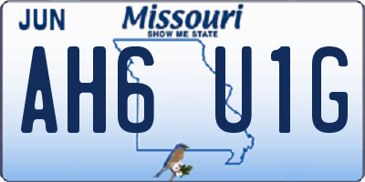 MO license plate AH6U1G