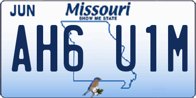 MO license plate AH6U1M