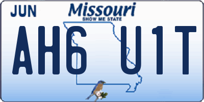MO license plate AH6U1T