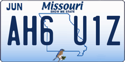 MO license plate AH6U1Z