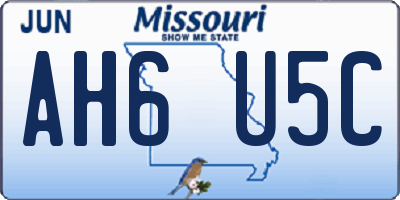 MO license plate AH6U5C