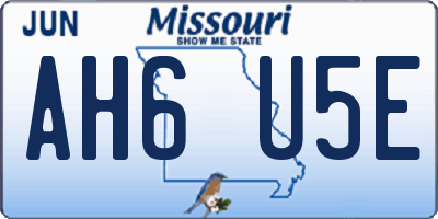 MO license plate AH6U5E