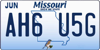 MO license plate AH6U5G