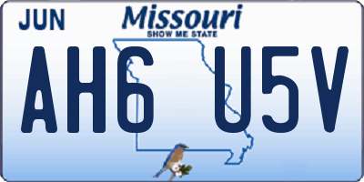 MO license plate AH6U5V
