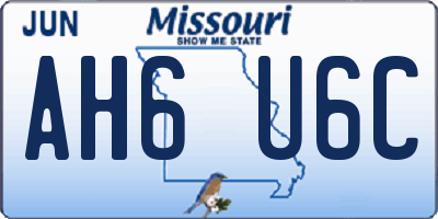 MO license plate AH6U6C