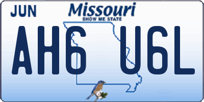 MO license plate AH6U6L