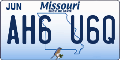 MO license plate AH6U6Q