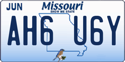 MO license plate AH6U6Y