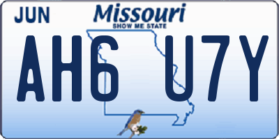 MO license plate AH6U7Y