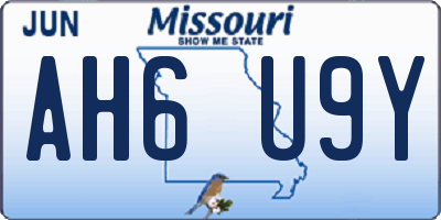 MO license plate AH6U9Y