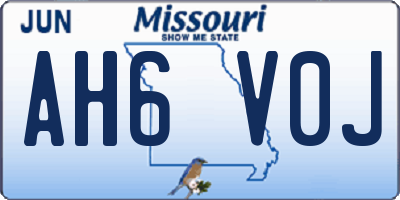 MO license plate AH6V0J