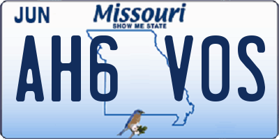 MO license plate AH6V0S